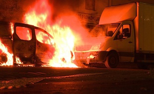 Incendies criminels de voitures quartier Malakoff à Nantes.