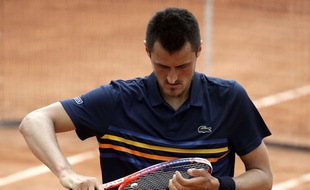 Bernard Tomic lors du premier tour de Roland-Garros en 2018.