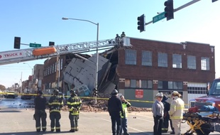 Capture d'écran vidéo Kansas City Star de l'accident survenu dans cette ville le 20 novembre 2014.