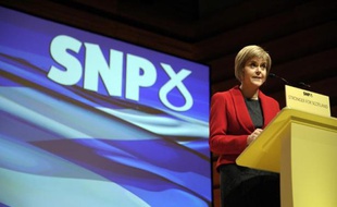 Nicola Sturgeon, nouvelle dirigeante du Parti nationaliste écossais, lors du congrès de son parti à Perth, en Ecosse, le 15 novembre 2014