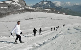 Samedi dernier, les joueurs de l'OL poursuivaient leur stageà Tignes, avec une séance de ski de fond.