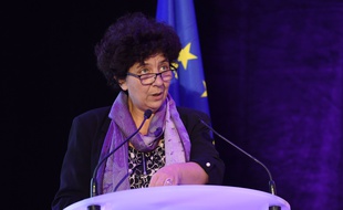 Frédérique Vidal, ministre de l'Enseignement supérieur, de la Recherche et de l'Innovation à Nancy, le 5 avril 2019.