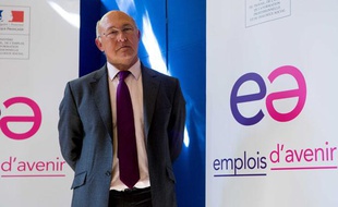 Michel Sapin, ministre du Travail, lors de la conférence de presse sur les emplois d'avenir.