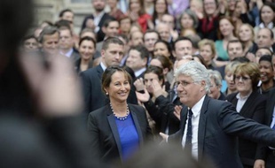 Ségolène Royal lors de la passation de pouvoir avec Philippe Martin le 2 avril 2014