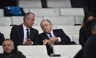 Bernard Lacombe avec Jean-Michel Aulas le 18 septembre 2016.