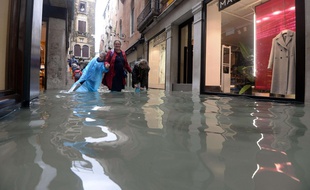 Venise sous les eaux, après la tempête en Italie, le 29 octobre 2018.
