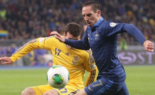 Franck Ribéry lors du match entre la France et l'Ukraine le 15 novembre 2013.