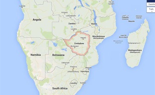Capture d'écran Google map du Zimbabwe.