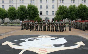 Des soldats du 8e Régiment parachutiste d'infanterie de marine (RPIMa), dans leur caserne, à Castres. Illustration.