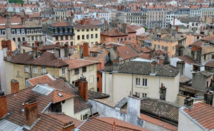 Vue sur le centre de Lyon, le 12 mai 2014