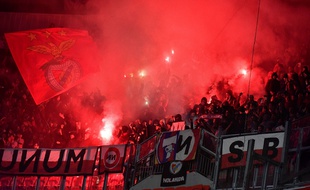 Les supporters de Benfica au Parc OL, le 5 novembre 2019, en phase de groupes de la Ligue des champions.