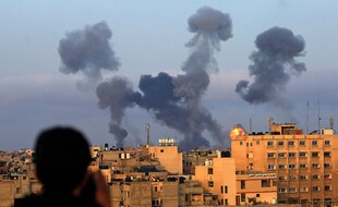 Des tirs israéliens visant la bande de Gaza, le 11 mai 2021.