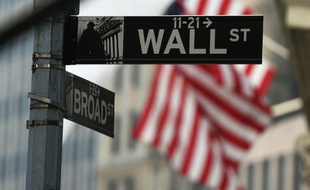 Un panneau indiquant la direction de la Bourse de New York, le 16 octobre 2014