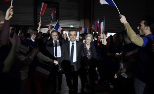 François Fillon et son épouse à leur arrivée à la Villette le 29 janvier 2017