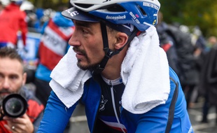 Julian Alaphilippe lors des Mondiaux à Harrogate, le 29 septembre 2020.