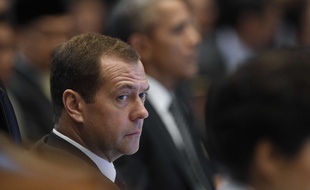 Dmitri Medvedev, Premier ministre de la Russie, le 22 novembre 2015 à Kuala Lumpur en Malaisie.