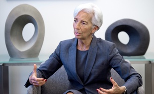 Christine Lagarde, présidente du FMI, durant un entretien à l'AFP le 6 juillet 20l6 à Washington