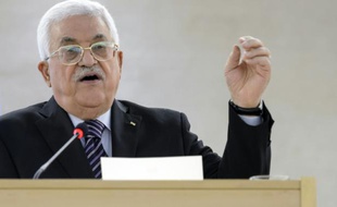 Le président palestinien Mahmoud Abbas à Geneve le 28 octobre 2015