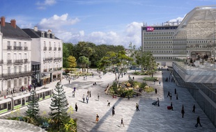 Le futur parvis nord de la gare de Nantes.
