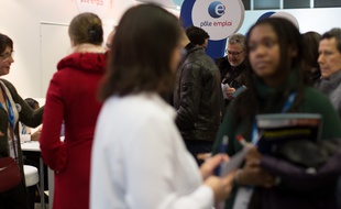 Pole Emploi stand during the Salon of entrepreneurs. Paris, FRANCE-05/02/2015./MEIGNEUX_meigneuxB042/Credit:ROMUALDMEIGNEUX/SIPA/1502061233