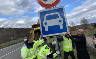 Rétablissement du 90 Km/h sur la RD 1420 à hauteur de Heligenberg (Bas-Rhin) le 4 mars 2020.