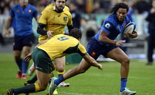 Teddy Thomas, l'ailier de l'équipe de France de rugby, le 15 novembre 2014 contre l'Australie au Stade de France.