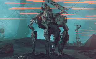 Un soldat futuriste. Illustration