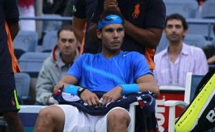 Le tennisman espagnol Rafael Nadal, lors de son match contre Gilles Müller, le 6 septembre 2011 à l'US Open.