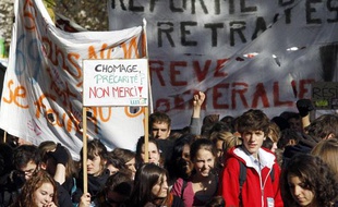 Manifestation des lycéens et des étudiants contre la réforme des retraites ce jeudi à Paris.