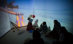 Lors de l'exposition Nés quelque part présentée fin 2015 à Paris et dévoilée à Lyon le 2 février 2016.