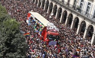 La marche des fiertés à Paris le 30 juin 2018.