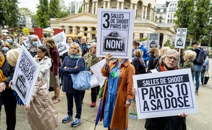Une manifestation le 2 octobre contre le projet de nouvelles salles de consommation de drogues.