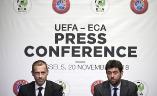 Aleksander Ceferin et Andrea Agnelli en novembre 2018.