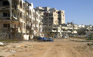 Vue de désolation dans un quartier de Homs, en Syrie, le 5 mars 2012.