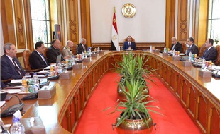 Réunion de crise organisée par le président égyptien Al-Sissi le 20 mai 2016, fournie par l'agence de presse présidentielle.