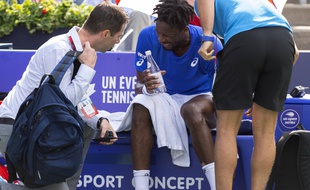 Gael Monfils blessé lors de son quart de finale le 10 août 2019 à Montréal.