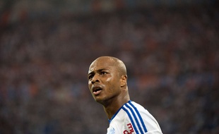 André Ayew lors du match entre l'OM et Saint-Etienne le 28 septembre 2014.