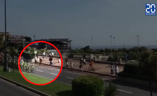 Capture d'écran de la chute au Giro