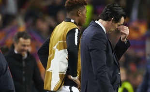 Unai Emery, après le but de l'élimination au Camp Nou