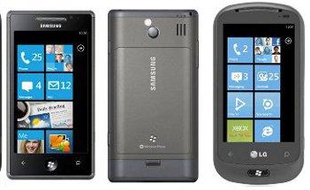 Les téléphones sous Windows Phone 7 disponibles le 21 octobre 2010 en France: HTC 7 Trophy, HTC 7 Mozart, Samsung Omnia 7 et LG Optimus 7
