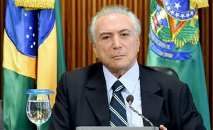 Le président intérimaire brésilien Michel Temer à Brasilia, le 13 mai 2016