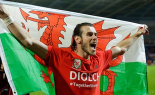 Le joueur du Real Madrid Gareth Bale, après la qualification du Pays de Galles pour l'Euro 2016.