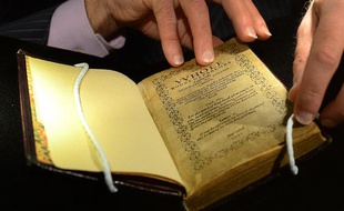 L'exemplaire du Bay Psalm Book vendu aux enchères ce mardi.