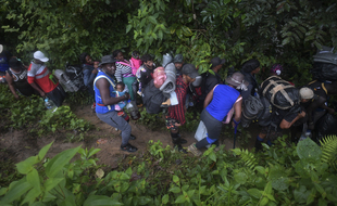 La jungle du Darien, à la frontière entre la Colombie et le Panama, est empruntée malgré le danger par de nombreux migrants avec enfants, désireux de rejoindre les Etats-Unis.