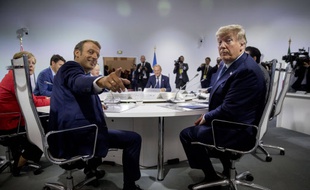 Emmanuel Macron et Donald Trump lors de l'ouverture des travaux du G7 à Biarritz.
