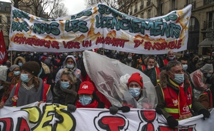 Manifestation contre les licenciements, samedi 23 janvier à Paris.