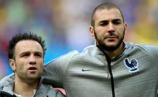 Mathieu Valbuena et Karim Benzema le 30 juin 2014 à Brasilia