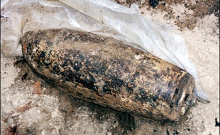 Illustration d'une bombe datant de la seconde guerre mondiale.