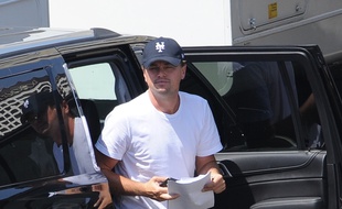 L'acteur Leonardo DiCaprio sur le tournage de Once Upon A Time In Hollywood