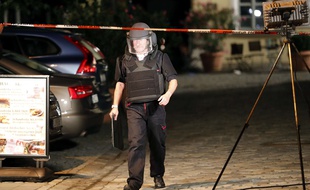 Un officier des forces spéciales allemandes à Ansbach où un Syrien s'est fait exploser le 25 juillet 2016.